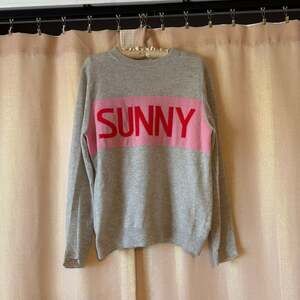 Vineyard Vines Gray and Pink Sunny Novelty Cashmere Wool Sweater